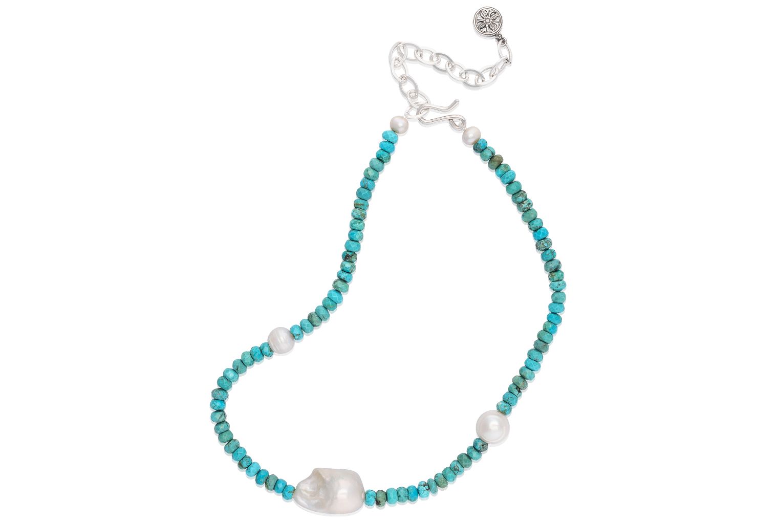 Renaissance Turquoise and Baroque Pearl Necklace | Mignon Faget