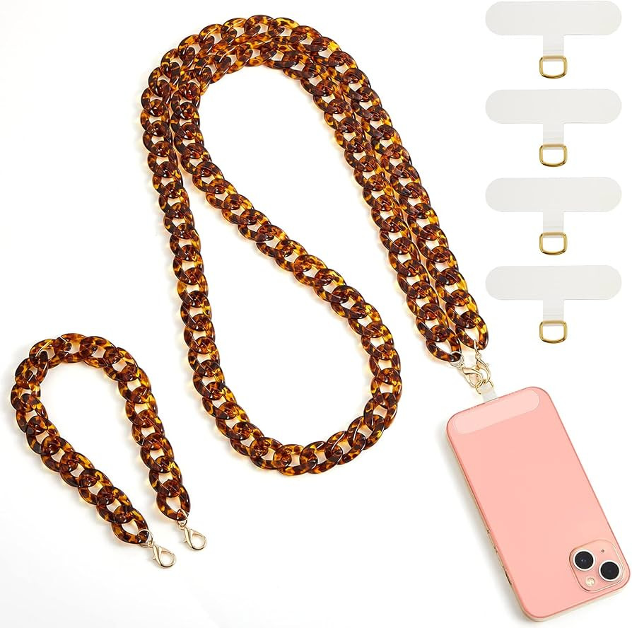 Tigeen 2 Pcs Crossbody Phone Lanyard and Wrist Phone Strap, Universal Phone Chain Strap Adjustabl... | Amazon (US)