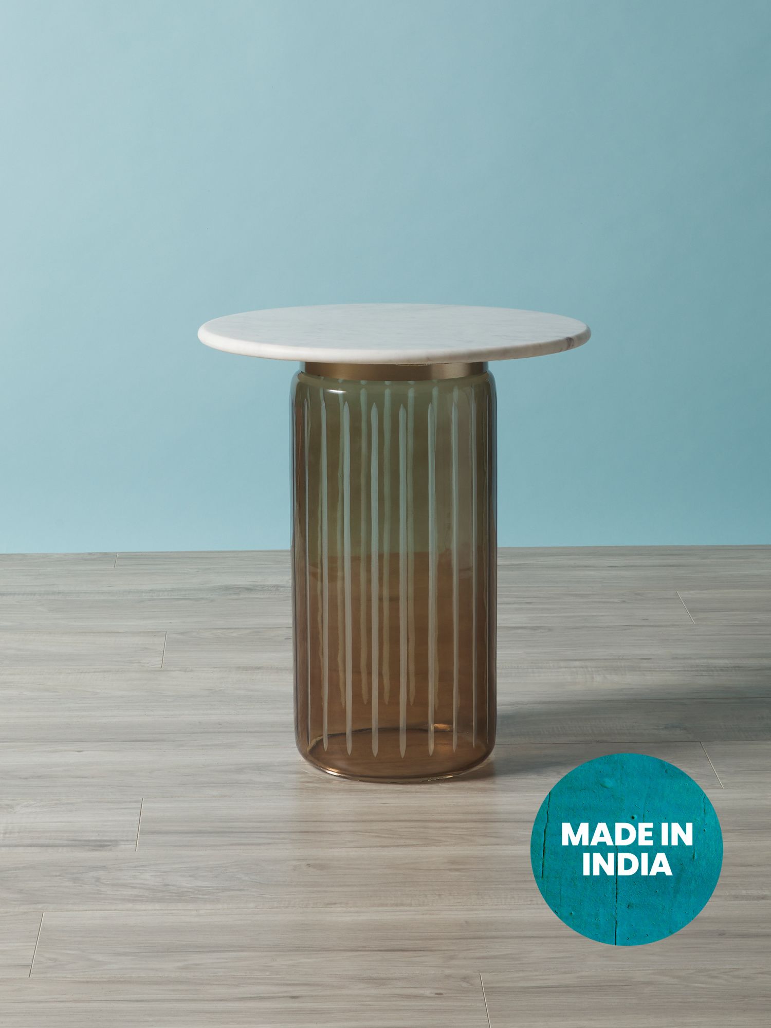 22in Marble Top Etched Glass Side Table | Fall Trends | HomeGoods | HomeGoods