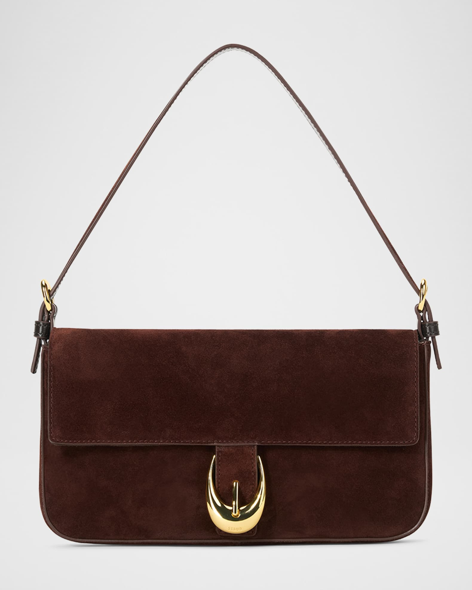 Harlow Buckle Suede Shoulder Bag | Neiman Marcus