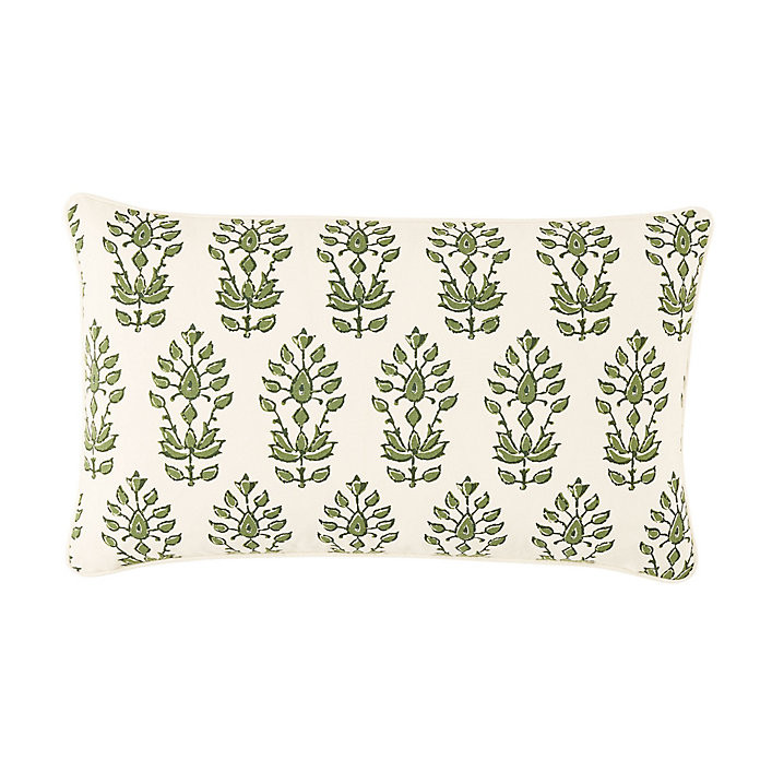 Annie Floral Block Print Cotton Throw Pillow Cover with Down Insert | Ballard Designs, Inc.