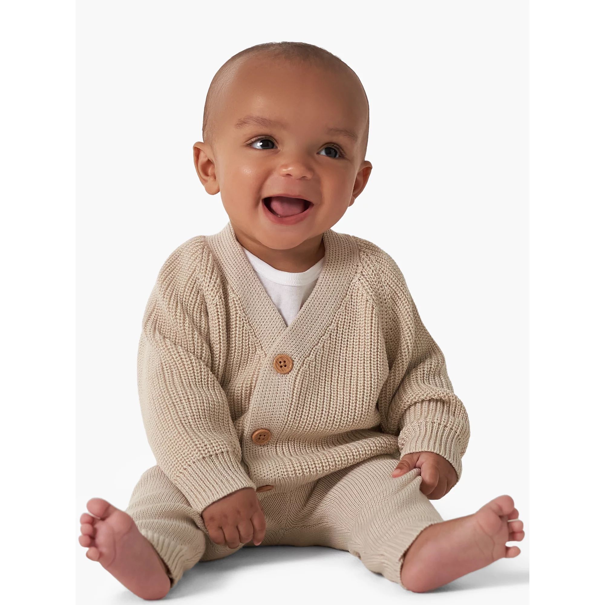 Modern Moments By Gerber Baby Unisex Knit Cardigan Sweater & Jogger Set, 2 Piece, Sizes 0/3-24M -... | Walmart (US)