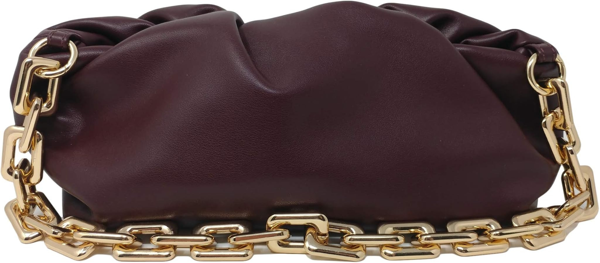 Women's Clutch Purse Bag | Cloud-Shaped Dumpling Chain Pouch | Ruched Chain Link Shoulder Handbag | Amazon (US)