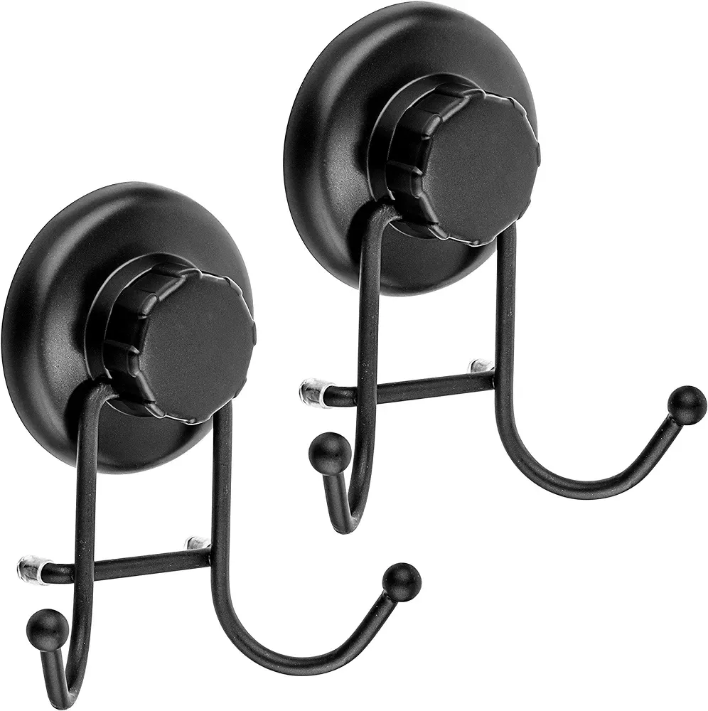 HASKO accessories Corner Shower Caddy with Suction Cup Shelf Black