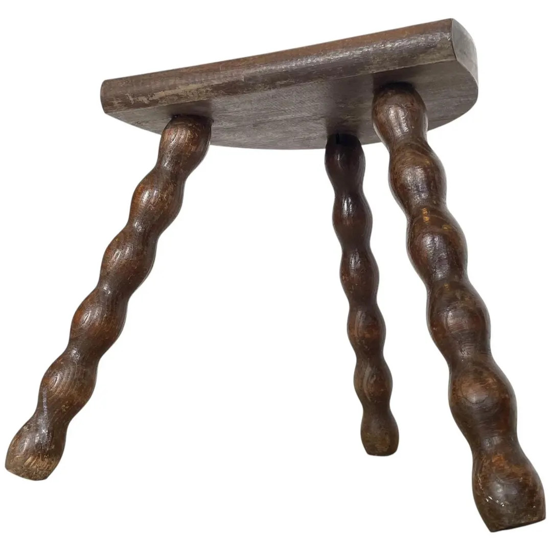 Vintage French D Seat Small Stool Table Wooden Wood Chair Seat Side Stand Flower Pot Display Shel... | Etsy (US)