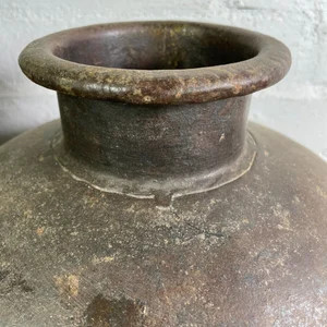 Vintage Authentic Indian Rustic Riveted Heavy Iron Water Pot Vase Planter Pot - Etsy | Etsy (US)
