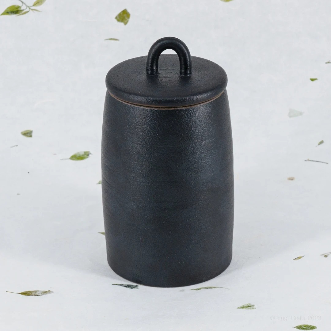 Minimalist Black Ceramic Canister With Lid (450ml/15oz): Airtight Japandi Kitchen Storage - Etsy | Etsy (US)