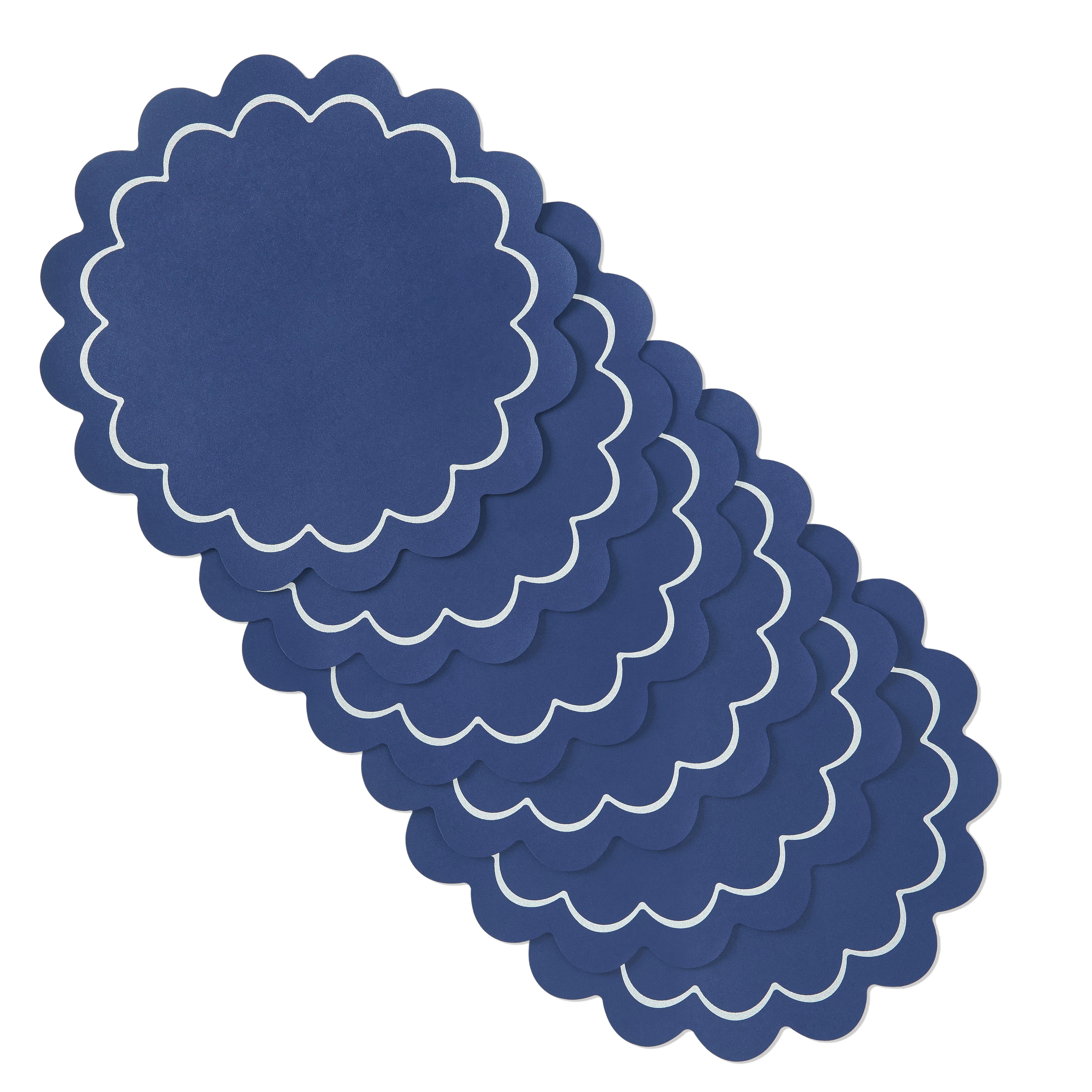 KATE SPADE NEW YORK Scallop Edge Placemats 6-Pack Set 15” Round (Set of 6) | Wayfair North America
