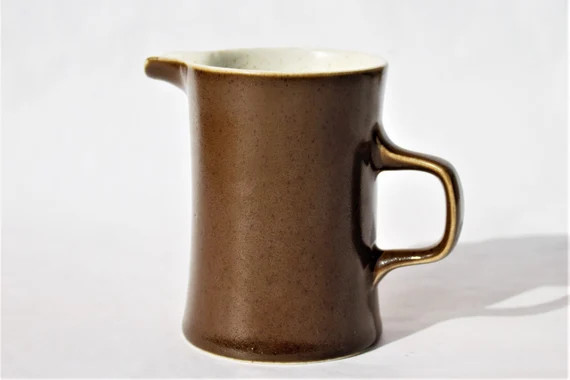 Brown Stoneware Ceramic Pitcher Creamer, Small Milk/Sauce Container with Handle & Pouring Spout, ... | Etsy (US)