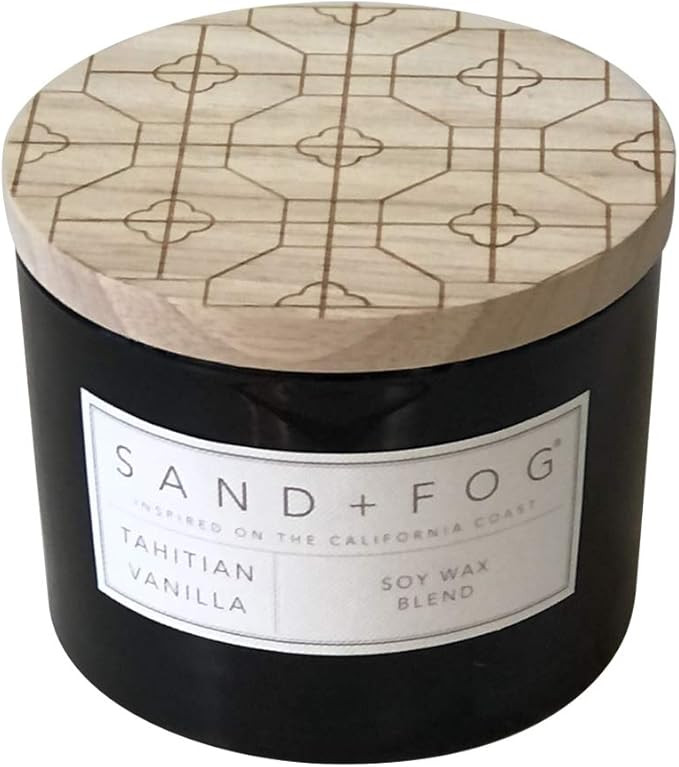 Sand + Fog Scented Candles | Tahitian Vanilla | Made with Essential Oils | Lead-Free Wicks | 12 o... | Amazon (US)