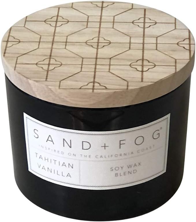 Sand + Fog Scented Candles | Tahitian Vanilla | Made with Essential Oils | Lead-Free Wicks | 12 o... | Amazon (US)