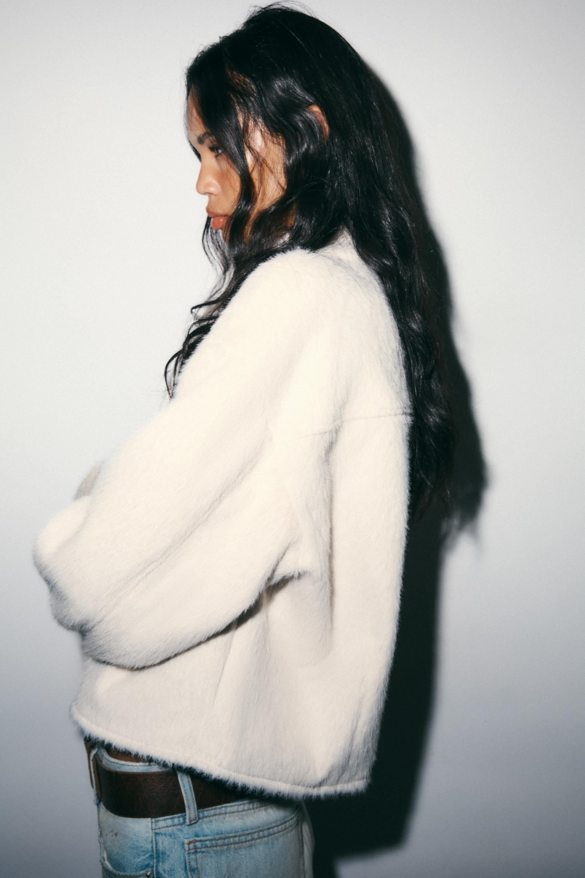 DOUBLE-BREASTED FAUX FUR JACKET | Zara UK