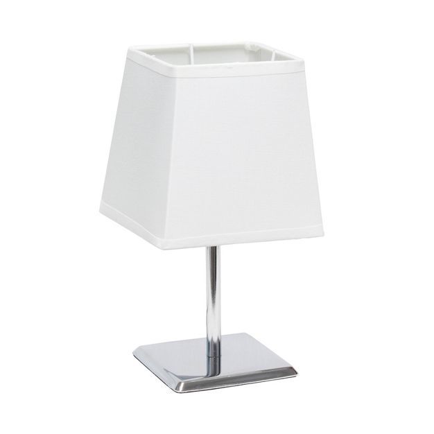 Mini Table Lamp with Squared Empire Fabric Shade White - Simple Designs | Target