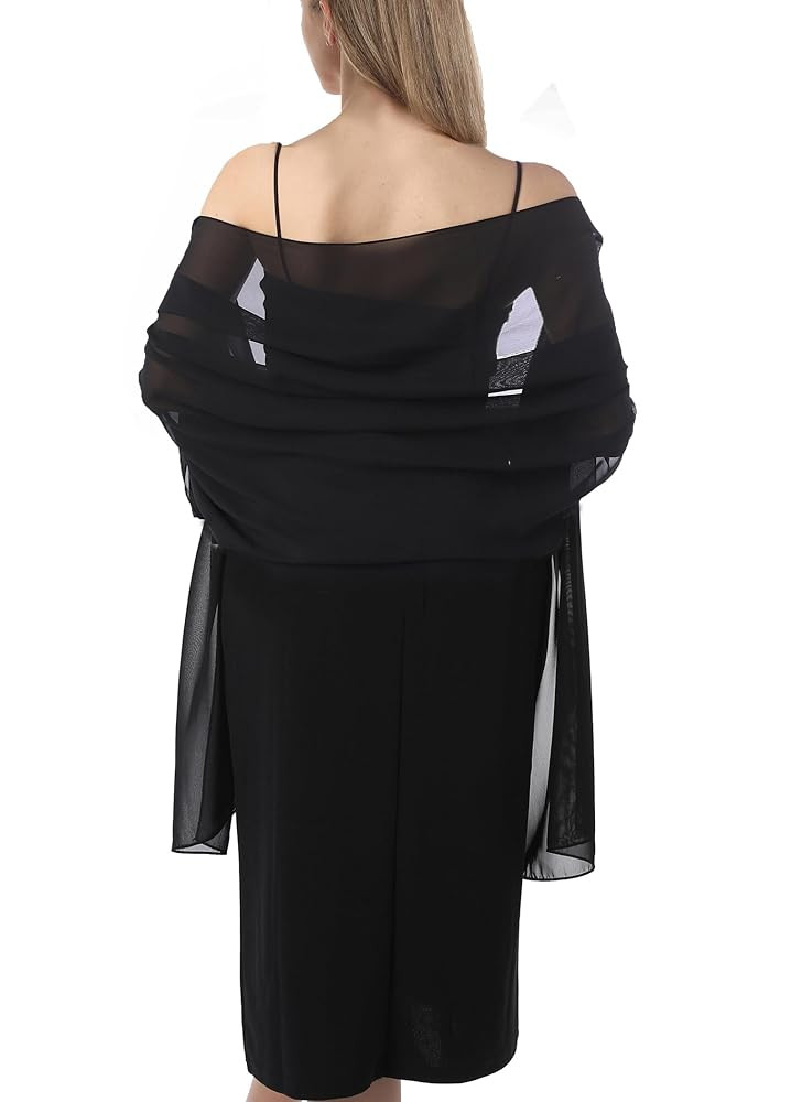 Chiffon Shawls and Wraps for Evening Dresses Women Elegant Soft Scarf Bridal Scarve Wedding Stole | Amazon (US)