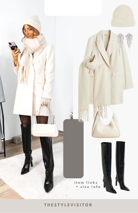 Cream blazer dress in size 36. If you’re petite size down it runs a bit large. Paired it with some cream accessories for an ultimate chic look. Read the size guide/size reviews to pick the right size.

Leave a 🖤 to favorite this post and come back later to shop

#cream blazer dress #knee high boots #scarf #gloves #winter outfit 

#LTKSeasonal #LTKeurope #LTKstyletip