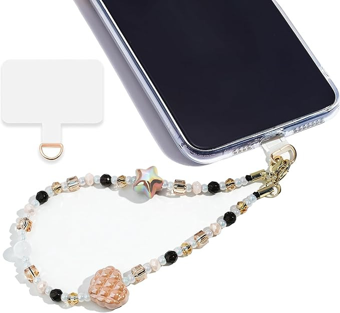 Marble Beaded Phone Wrist Strap,Detachable Phone Bracelet Strap with Tether Tab,Hands-Free Wristl... | Amazon (US)