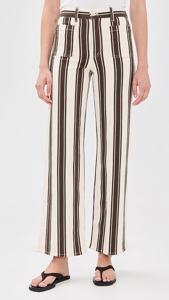 The Emmy Wide-Leg Pant in Dark Brown Stripe | Shopbop