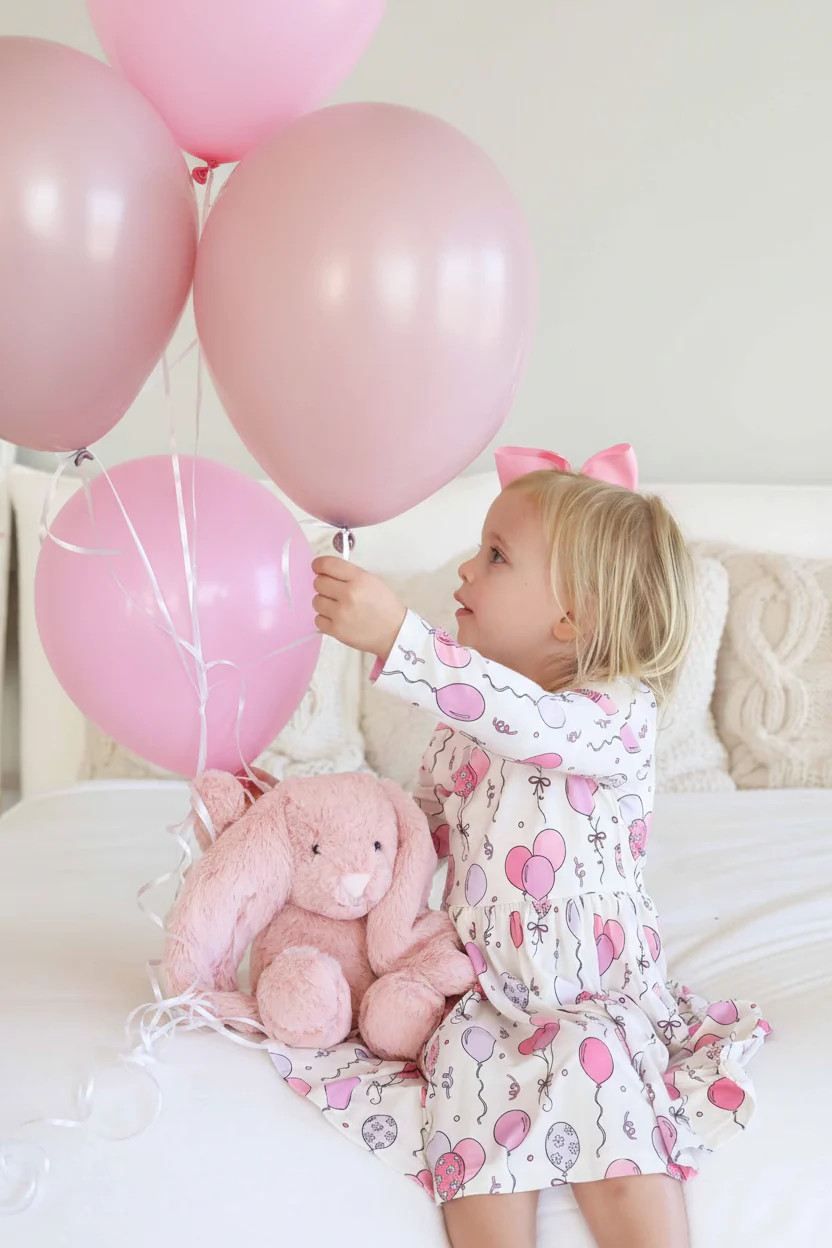 Long Sleeve Twirl Dress | Party Time Pink | Caden Lane