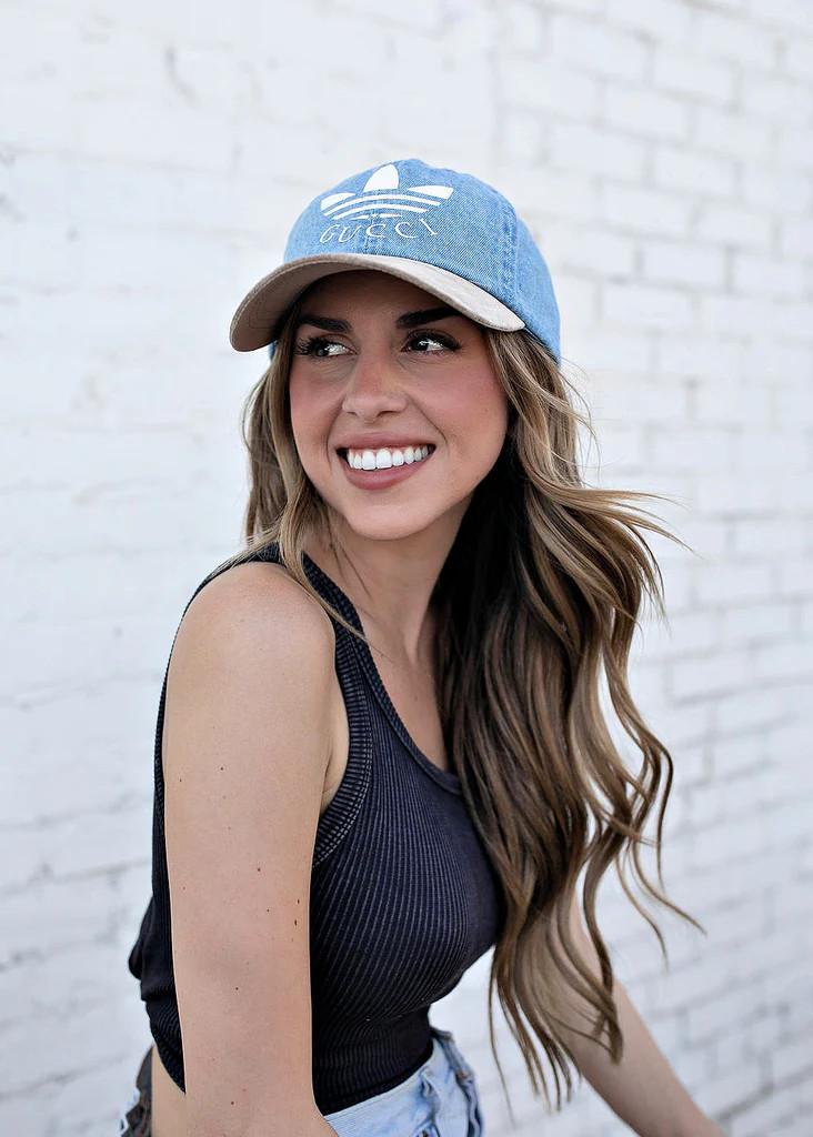 AS SEEN ON WHITNEY RIFE!! "Street Chic" Ball Cap in Denim | Glitzy Bella