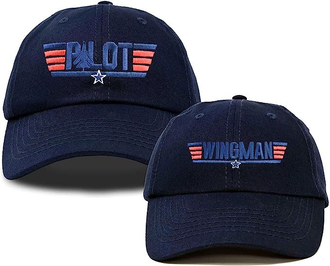 DALIX Father Son Pilot and Wingman Matching Hat Set Embroidered Baseball Cap | Amazon (US)