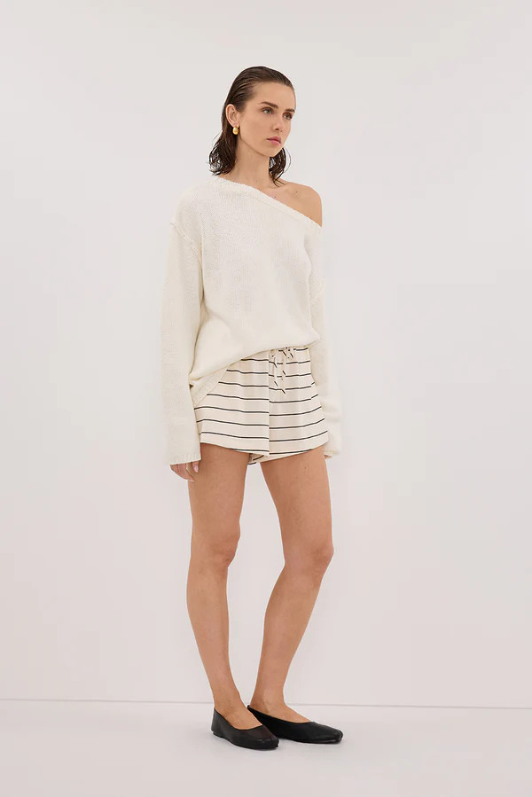 ESME OFF WHITE STRIPE SHORT | DISSH