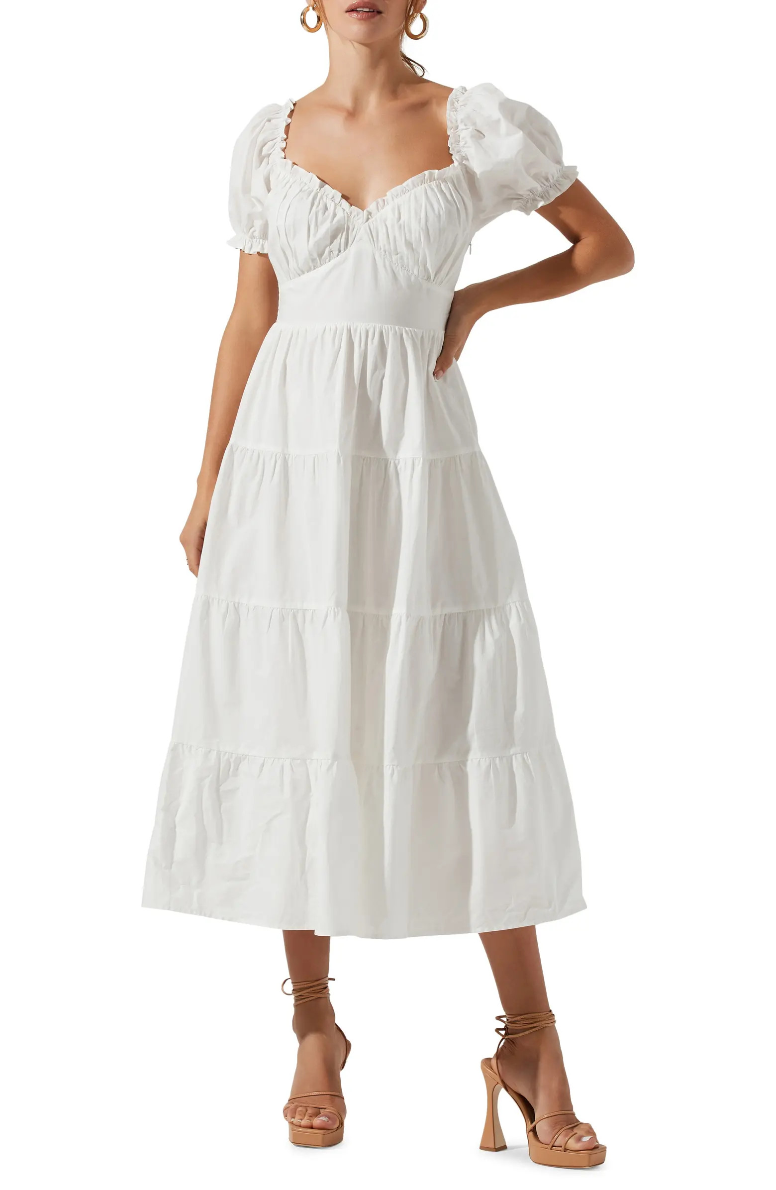 Sweetheart Neck Tiered Ruffle Cotton Dress | Nordstrom