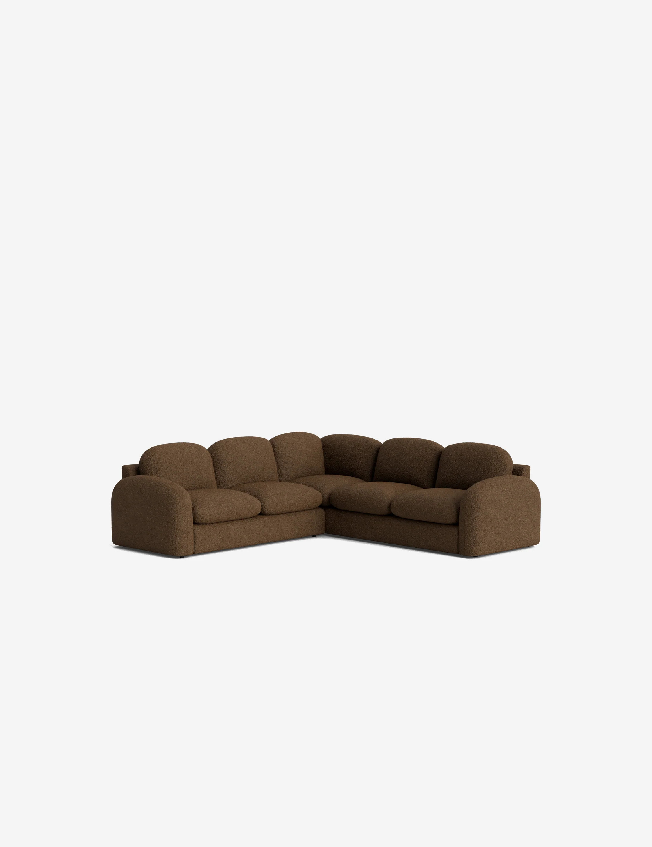 Neve Corner Sectional Sofa by Aimee Song, Brown Luxe Boucle, 99"W | Lulu and Georgia 