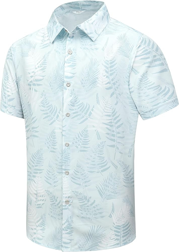 SheLucki Hawaiian Shirt for Men, Unisex Summer Beach Casual Short Sleeve Button Down Shirts, Prin... | Amazon (US)