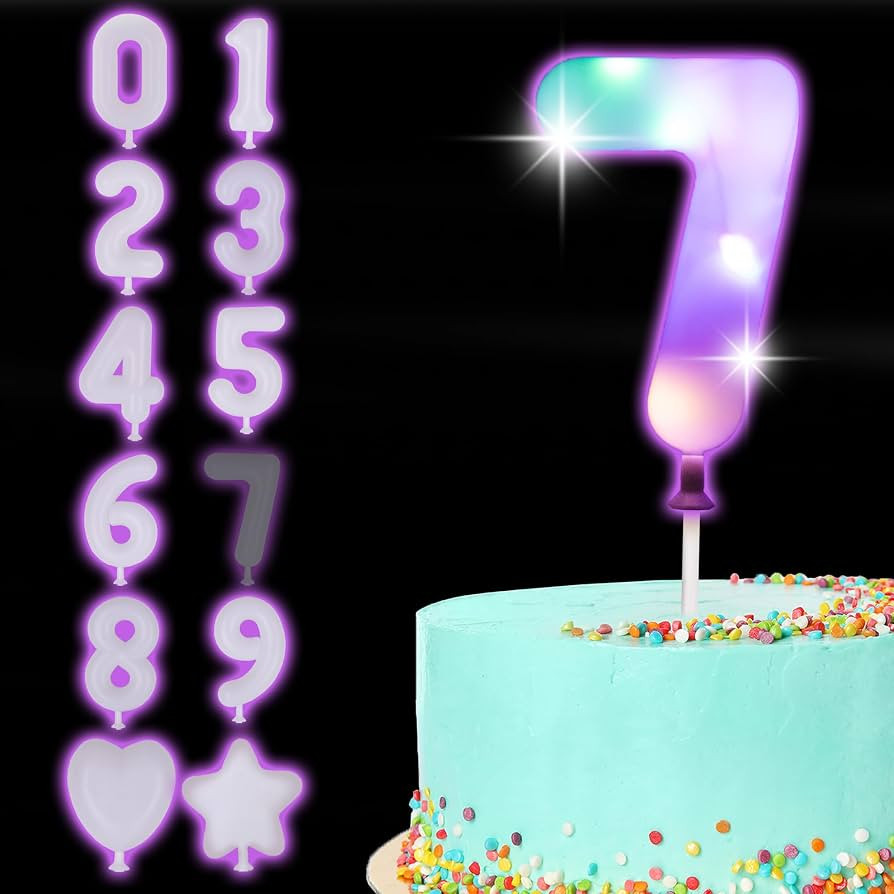 ArtCreativity LED Numeric Birthday Cake Topper - Light Up Number Cake Toppers with 3 Eye-Catching... | Amazon (US)
