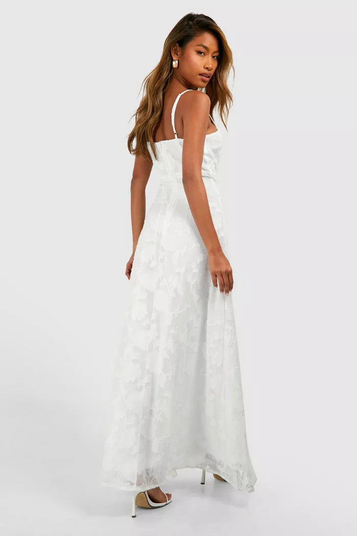 Floral Textured Panelled Maxi Dress | Boohoo.com (UK & IE)