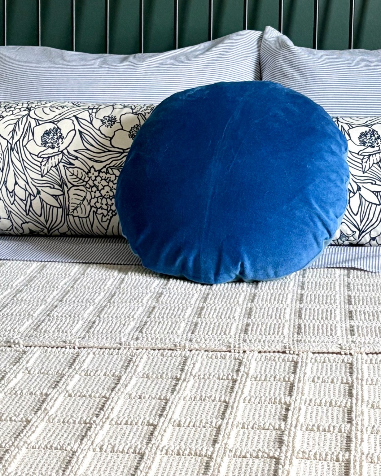 A round pillow adds visual interest to your bedding set. 

#LTKHome