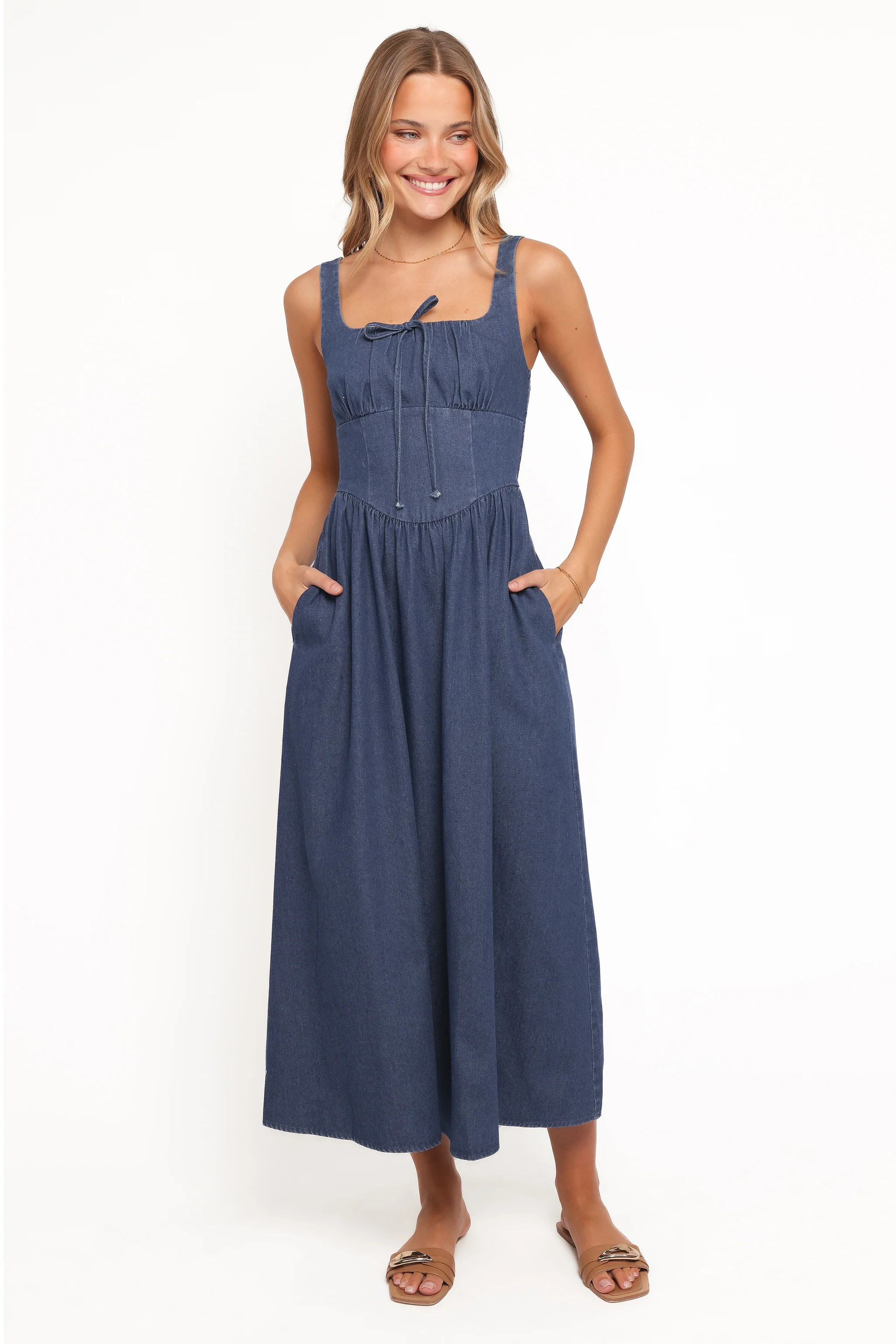 Kinslee Midi Dress - Denim | Petal & Pup (US)