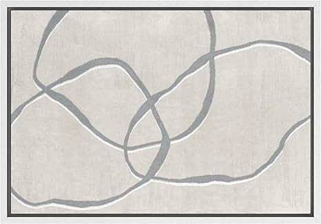 SIGNWIN Framed Canvas Print Wall Art Geometric Gray Watercolor Ring Collage Abstract Shape Illust... | Amazon (US)