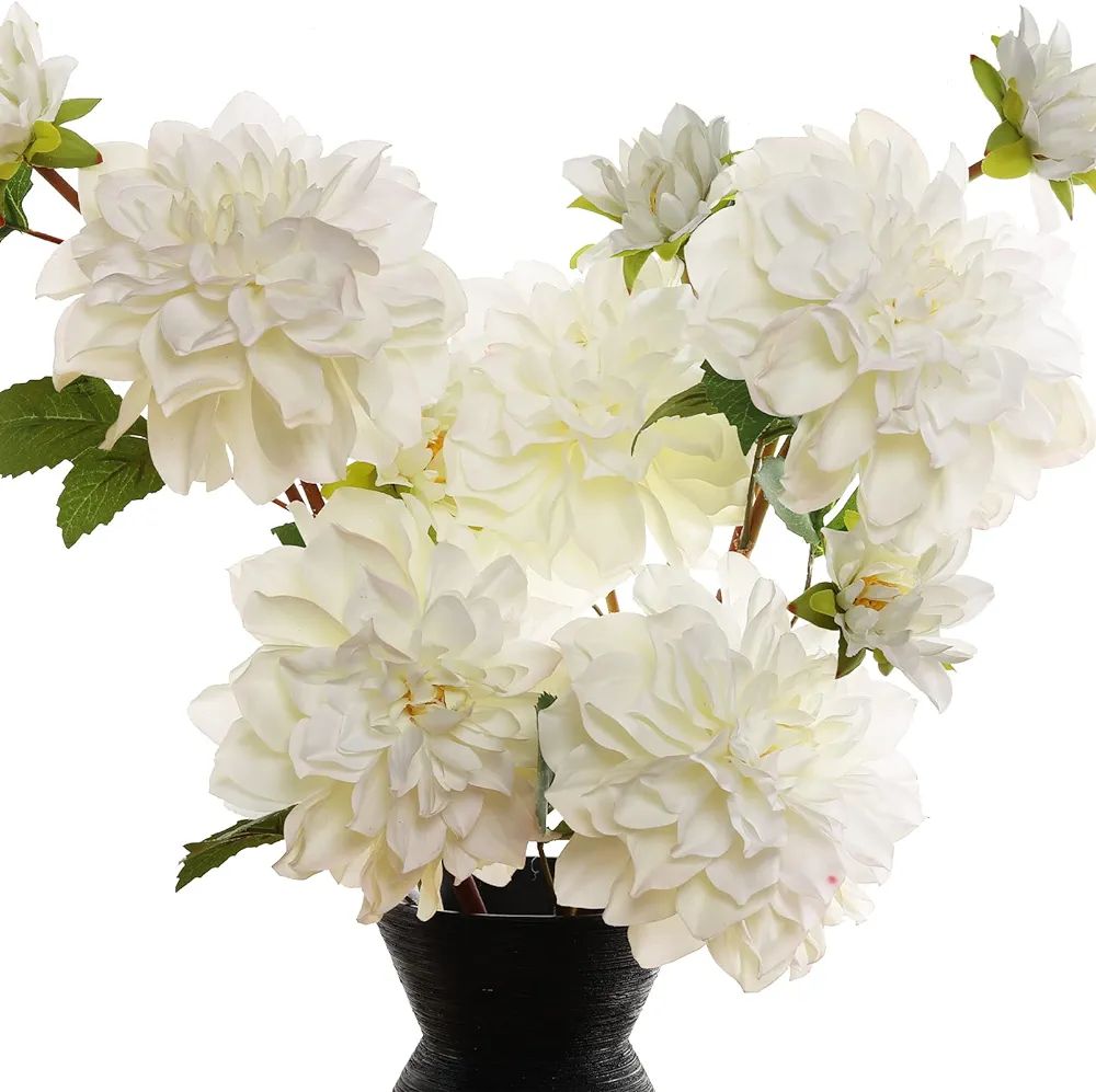 GLSATEMAN Artificial Silk Flowers Dahlia 24'in Fake Long Stem Flower 5 Pcs,Suitable for Wedding D... | Amazon (US)