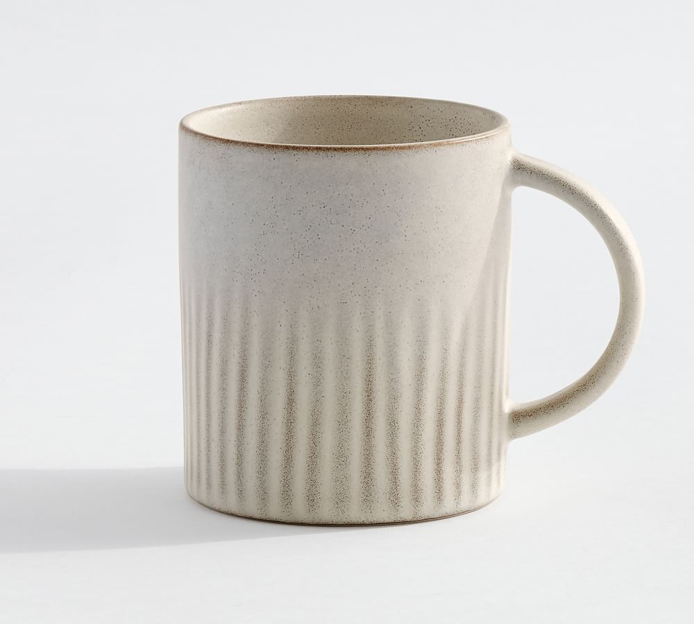 Ridge Textured Stoneware Mugs | Pottery Barn (US)