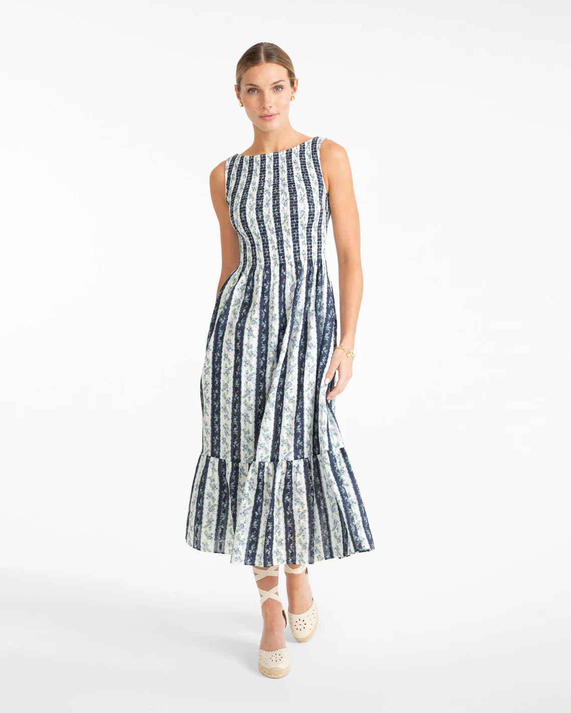 Wren Dress in Floral Stripe | Draper James (US)