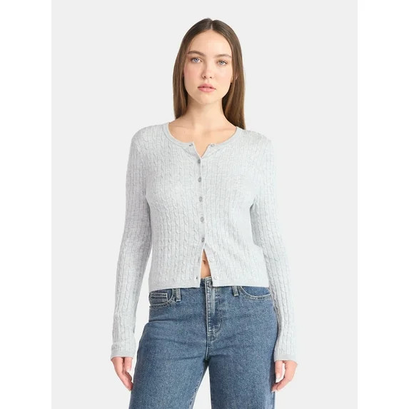 No Boundaries Button-Front Cardigan, Women's | Walmart (US)