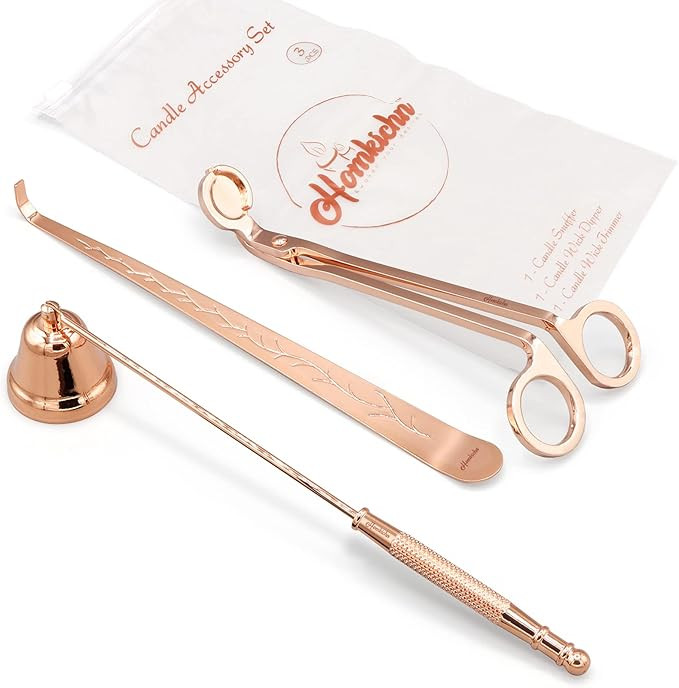 HOMKICHN Candle Wick Trimmer, Candle Snuffer and Wick Dipper, 3-in-1 Stainless Steel Candle Acces... | Amazon (US)
