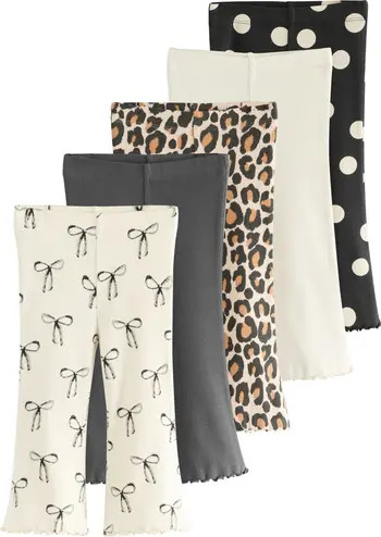 Kids' Assorted 5-Pack Rib Flare Leggings | Nordstrom