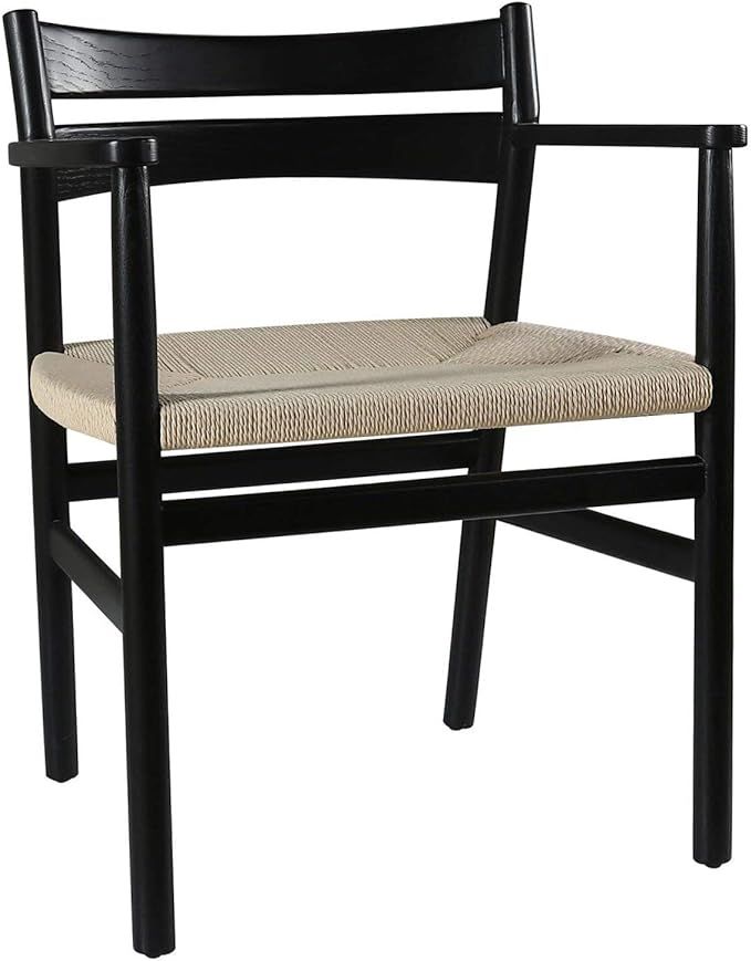 Amazon Brand – Stone & Beam Dining Chair with Arms, 24.8"W, Red Oak, Black Finish | Amazon (US)