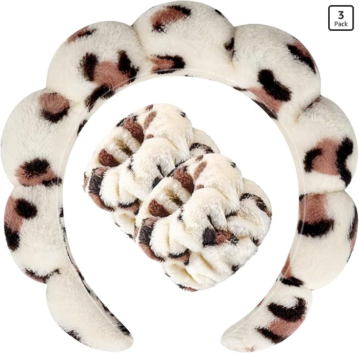 Zkptops Spa Headband for Washing Face Wristband Set Sponge Makeup Skincare Headband Wrist Plush B... | Amazon (US)