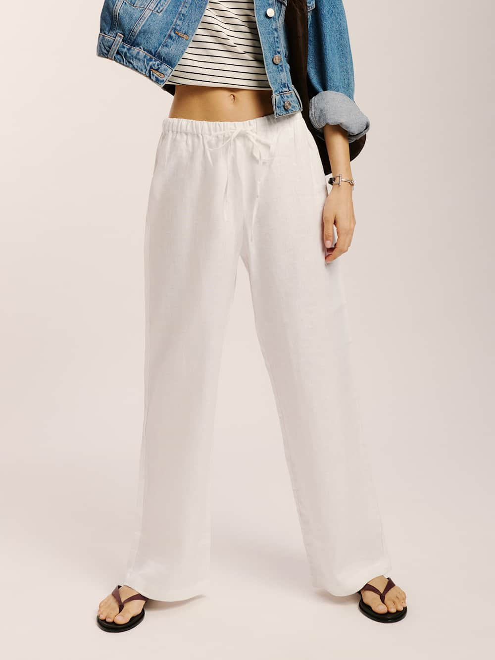 Petites Olina Linen Pant | Reformation (Global)