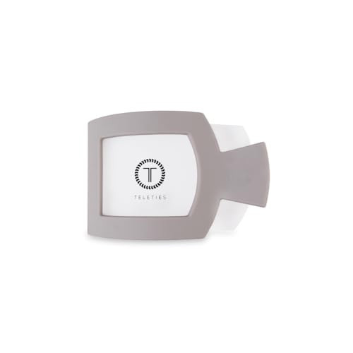 TELETIES - Small Flat Square Hair Clip - Fall Collection - Hair Claw Clips for Women - Strong Grip, Bendable Teeth, Curved Design - For All Hair Types and Textures - Silver Flames | Amazon (US)