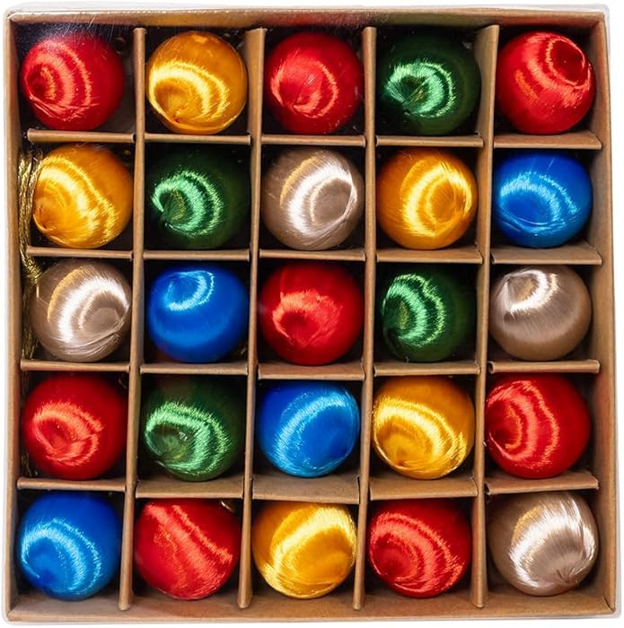 Kurt Adler 1.18" Multicolor Silk Ball Ornaments, 25-Piece Box. | Amazon (US)