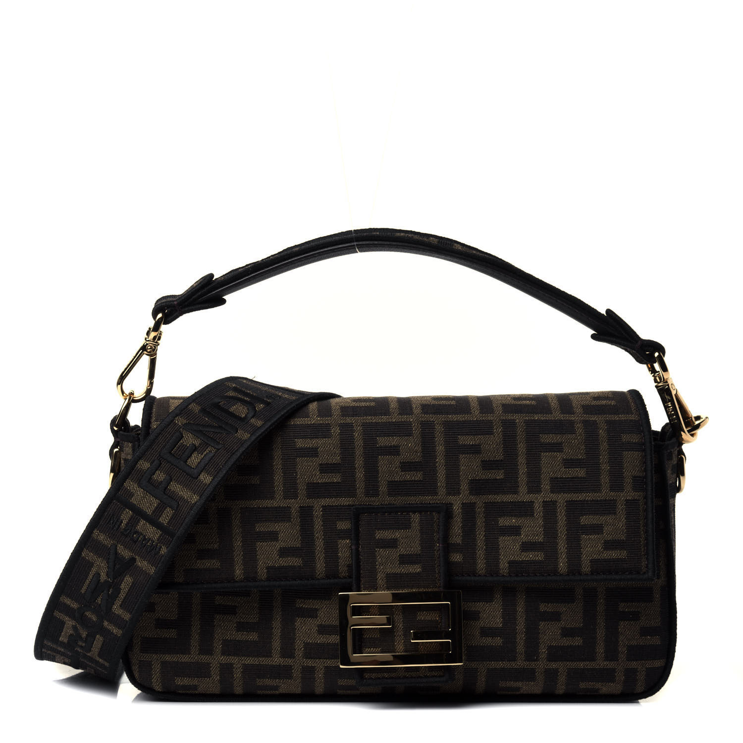 FENDI

Fabric Jacquard FF 1974 Medium Baguette Tobacco Marrone Black | Fashionphile