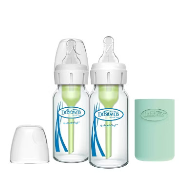 Dr. Brown's 4oz Anti-Colic Options+ Narrow Glass Baby Bottle with Level 1 Slow Flow Nipple & Sili... | Target