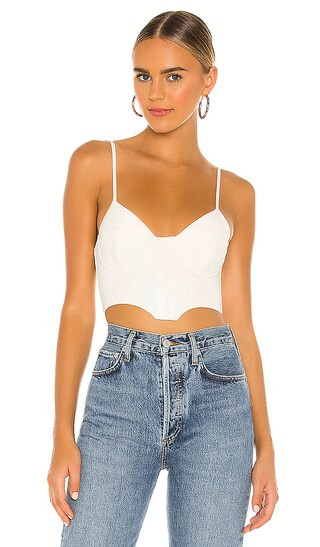Lacey Bustier Top in White | Revolve Clothing (Global)