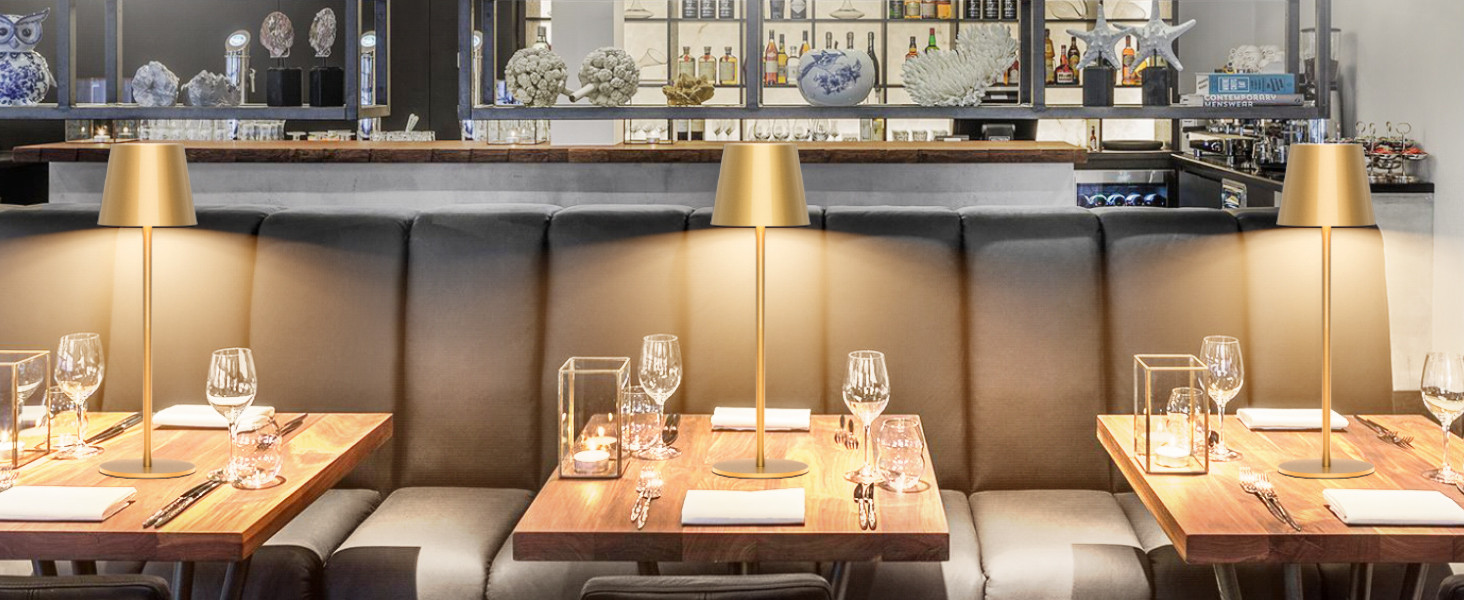 Ralbay 1 Pack Gold LED Cordless Table Lamp, 5000mAh Rechargeable Battery Lamp, Stepless Brightnes... | Amazon (US)