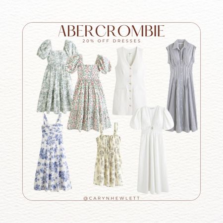 Summer dresses are on sale at Abercrombie! Snag yours for 20% off today! 👗
Cottagecore, printed dresses, spring dress, summer dress, summer outfits 

#LTKFindsUnder100 #LTKSaleAlert