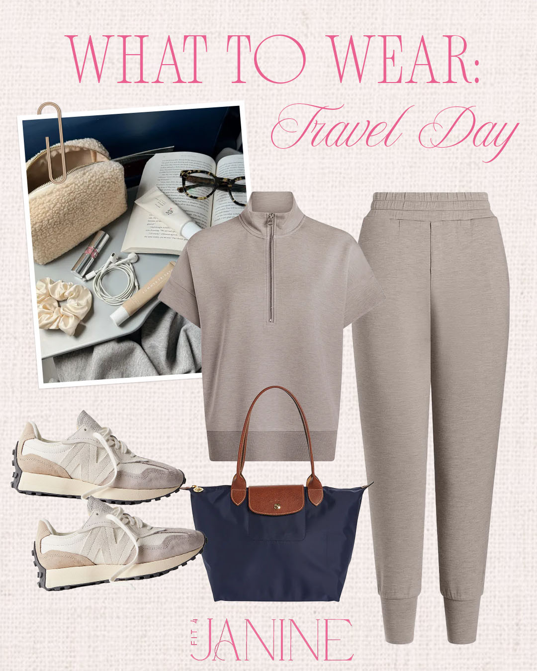 The perfect travel ensemble that can take you from long car rides to overnight flights!

Fit4Janine, Varley, New Balance, Longchamp, Travel Fashion, Travel Luggage, Comfy, Athleisure, Casual Chic 

 #LTKootd #LTKSeasonal #LTKTravel
